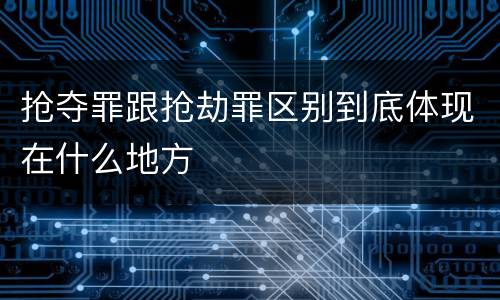 抢夺罪跟抢劫罪区别到底体现在什么地方