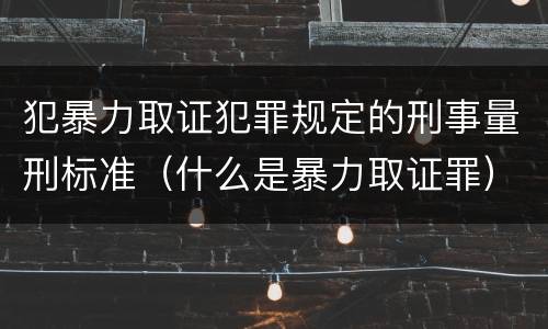 犯暴力取证犯罪规定的刑事量刑标准（什么是暴力取证罪）