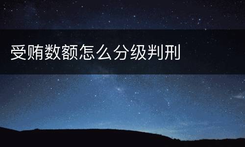 受贿数额怎么分级判刑