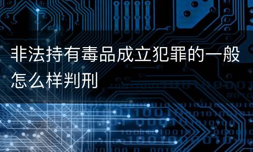 非法持有毒品成立犯罪的一般怎么样判刑