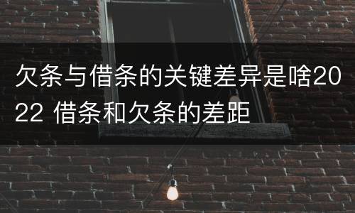 欠条与借条的关键差异是啥2022 借条和欠条的差距