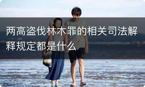 两高盗伐林木罪的相关司法解释规定都是什么