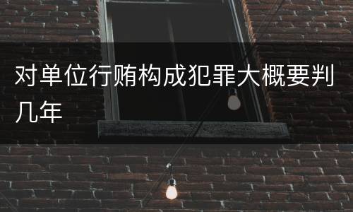 对单位行贿构成犯罪大概要判几年