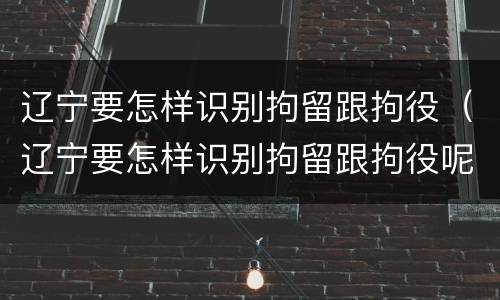 辽宁要怎样识别拘留跟拘役（辽宁要怎样识别拘留跟拘役呢）