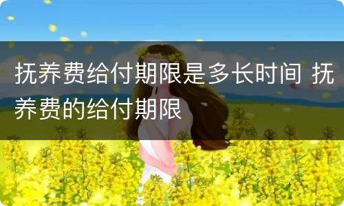 抚养费给付期限是多长时间 抚养费的给付期限
