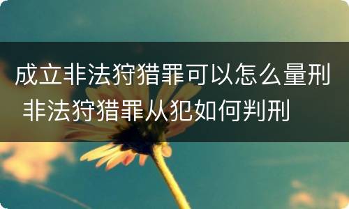 成立非法狩猎罪可以怎么量刑 非法狩猎罪从犯如何判刑