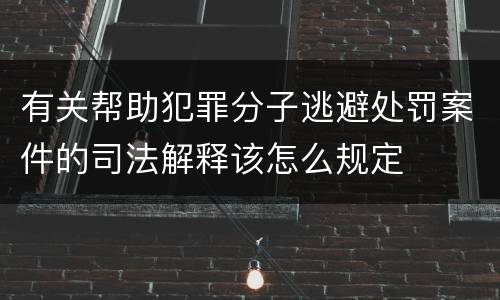 有关帮助犯罪分子逃避处罚案件的司法解释该怎么规定