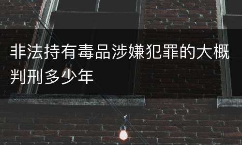 非法持有毒品涉嫌犯罪的大概判刑多少年