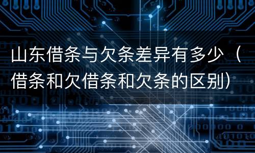 山东借条与欠条差异有多少（借条和欠借条和欠条的区别）