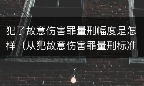 犯了故意伤害罪量刑幅度是怎样（从犯故意伤害罪量刑标准）