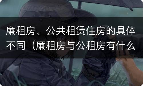 廉租房、公共租赁住房的具体不同（廉租房与公租房有什么不同）
