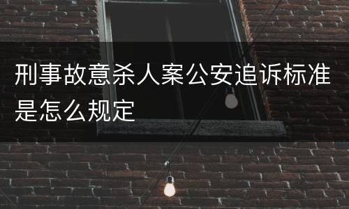 刑事故意杀人案公安追诉标准是怎么规定