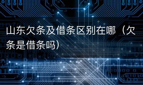 山东欠条及借条区别在哪（欠条是借条吗）