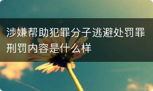 涉嫌帮助犯罪分子逃避处罚罪刑罚内容是什么样