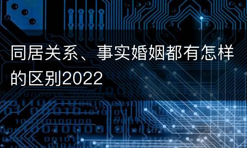 同居关系、事实婚姻都有怎样的区别2022