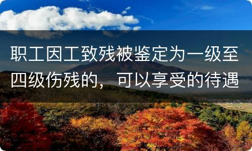 职工因工致残被鉴定为一级至四级伤残的，可以享受的待遇具体有哪些