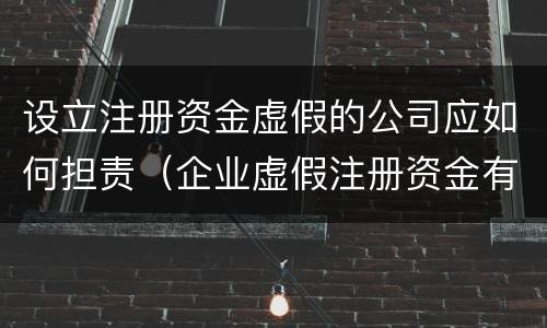 设立注册资金虚假的公司应如何担责（企业虚假注册资金有法律责任吗）