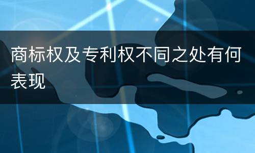商标权及专利权不同之处有何表现