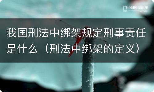 我国刑法中绑架规定刑事责任是什么（刑法中绑架的定义）