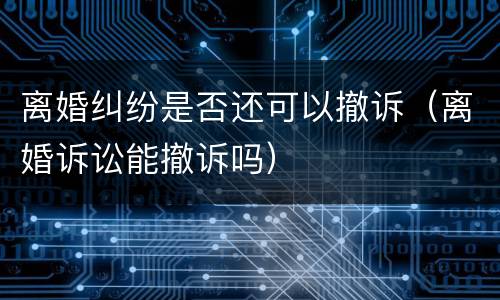 离婚纠纷是否还可以撤诉（离婚诉讼能撤诉吗）