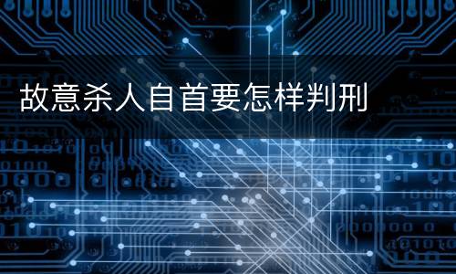 故意杀人自首要怎样判刑
