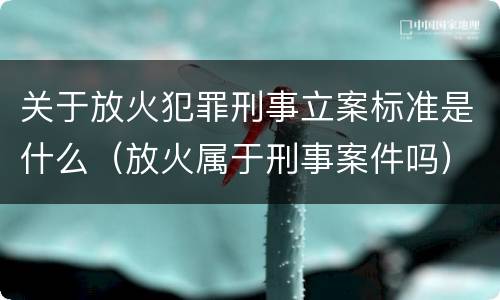 关于放火犯罪刑事立案标准是什么（放火属于刑事案件吗）