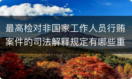 最高检对非国家工作人员行贿案件的司法解释规定有哪些重要内容