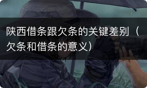 陕西借条跟欠条的关键差别（欠条和借条的意义）