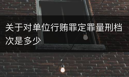 关于对单位行贿罪定罪量刑档次是多少