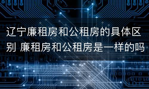 辽宁廉租房和公租房的具体区别 廉租房和公租房是一样的吗