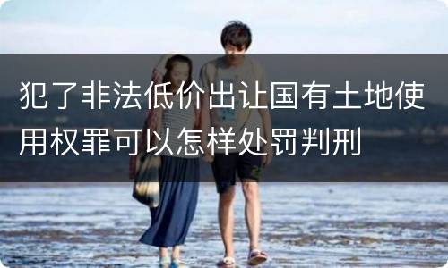 犯了非法低价出让国有土地使用权罪可以怎样处罚判刑