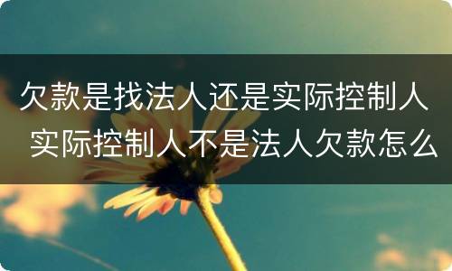 欠款是找法人还是实际控制人 实际控制人不是法人欠款怎么办?