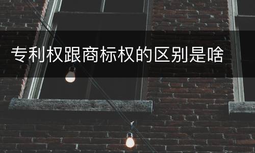 专利权跟商标权的区别是啥