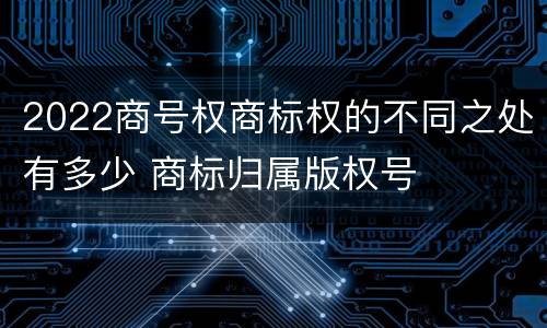 2022商号权商标权的不同之处有多少 商标归属版权号