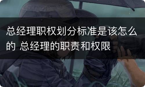 总经理职权划分标准是该怎么的 总经理的职责和权限