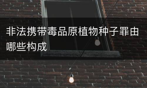 非法携带毒品原植物种子罪由哪些构成