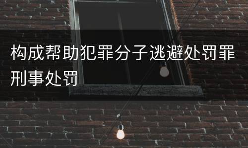 构成帮助犯罪分子逃避处罚罪刑事处罚
