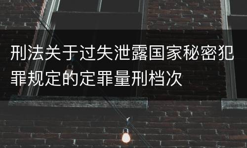刑法关于过失泄露国家秘密犯罪规定的定罪量刑档次