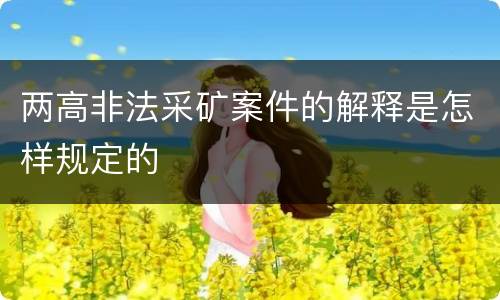 两高非法采矿案件的解释是怎样规定的