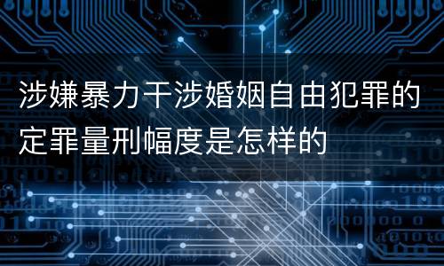 涉嫌暴力干涉婚姻自由犯罪的定罪量刑幅度是怎样的
