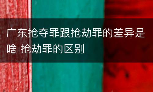 广东抢夺罪跟抢劫罪的差异是啥 抢劫罪的区别
