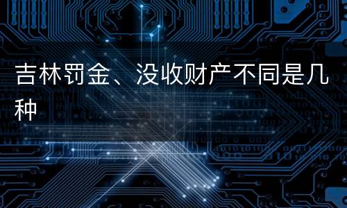 吉林罚金、没收财产不同是几种