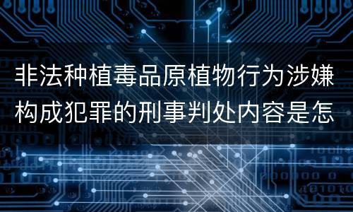非法种植毒品原植物行为涉嫌构成犯罪的刑事判处内容是怎样的