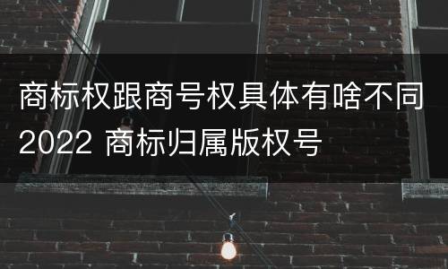 商标权跟商号权具体有啥不同2022 商标归属版权号
