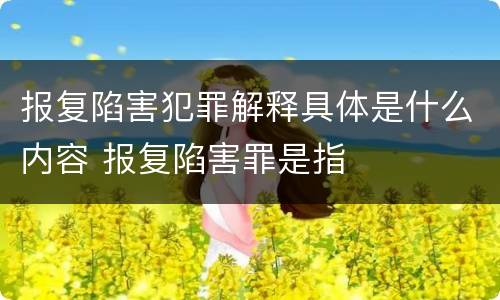 报复陷害犯罪解释具体是什么内容 报复陷害罪是指
