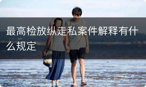 最高检放纵走私案件解释有什么规定