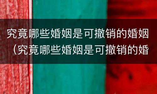 究竟哪些婚姻是可撤销的婚姻（究竟哪些婚姻是可撤销的婚姻呢）