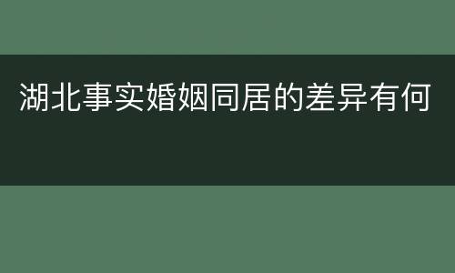 湖北事实婚姻同居的差异有何