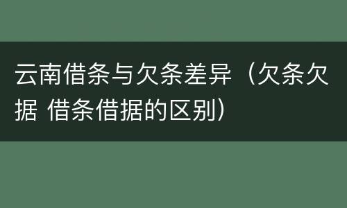 云南借条与欠条差异（欠条欠据 借条借据的区别）