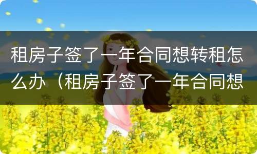 租房子签了一年合同想转租怎么办（租房子签了一年合同想转租怎么办呢）